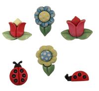 Пуговицы Buttons Galore "FLOWERS @ LADYBUGS" SF105